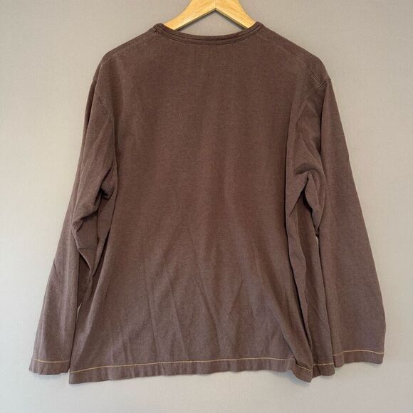 Round tree & Yorke Men’s Long Sleeve Brown Shirt Size Large Skater Style - Picture 4 of 8